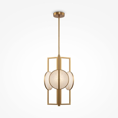 Dekorativní - M MOD099PL-03G Závěsné svítidlo Marmo 3x40W bílá/zlatá kov designové - MAYTONI - foto 1