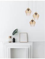 Vícečetná - NV 9291253 Závěsné svítidlo MAGIO sklo barvy koňak mosazný zlatý kov E27 3x12W 230V IP20 bez žárovky - NOVA LUCE