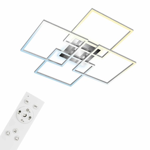 Hranatá - BRILO 3515-019 CCT LED stropní svítidlo, 72,4 cm, 50 W, 5500 lm, hliník - BRILO - foto 1