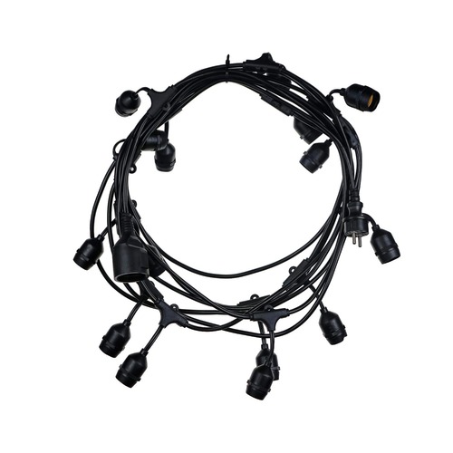 Venkovní řetězy - CEN FSTAN-2202700 Venkovní girlanda černá WIRE FIESTA 220-240V 15xE27 IP44 9,27m - CENTURY - foto 1