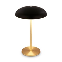 Stolní lampy dekorační - BRILO 7573015 Caxa stolní lampa - 2,8W, 300lm, bezdrátová, IP44, LED, stmívatelná, dotykový vypínač, černá/mosaz - BRILO
