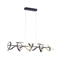 Podélná - LD 19033-18 CURLS LED závěsné svítidlo v černé barvě a moderním zakřiveném designu s funkcí stmívání 3000K - LEUCHTEN DIREKT / JUST LIGHT