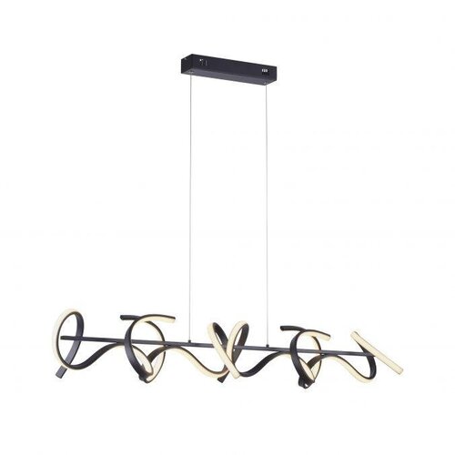 Podélná - LD 19033-18 CURLS LED závěsné svítidlo v černé barvě a moderním zakřiveném designu s funkcí stmívání 3000K - LEUCHTEN DIREKT / JUST LIGHT - foto 1