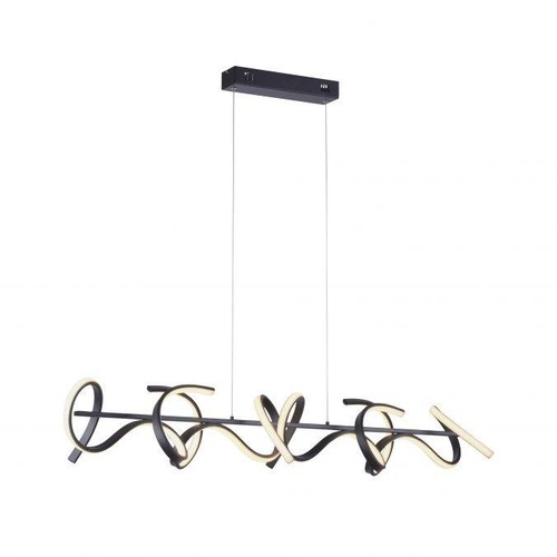 Podélná - LD 19033-18 CURLS LED závěsné svítidlo v černé barvě a moderním zakřiveném designu s funkcí stmívání 3000K - LEUCHTEN DIREKT / JUST LIGHT - foto 1