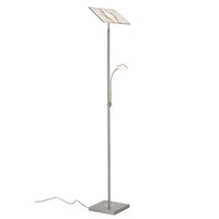 Stojací lampy - BRILO 1328-022 LED stojací svítidlo s dotykovým vypínačem 180 cm 3x7,5W 750lm matný nikl - BRILO