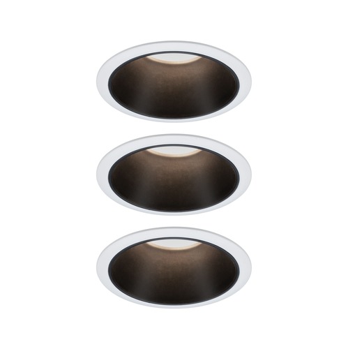 Koupelnová - P 93402 Vestavné svítidlo LED Cole 3x6,5W bílá/černá mat 3-krokové-stmívatelné 2700K teplá bílá - PAULMANN - foto 1