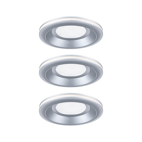 Koupelnová - P 92250 LED vestavné svítidlo Sormus 3ks sada IP65 kruhové 100mm 3x4,8W / 1,5W / 230V 3000K matný chrom - PAULMANN - foto 1