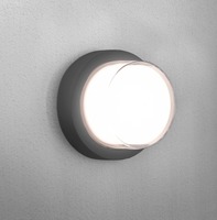 Nástěnná - CEN PARGR-101740 PURA LED venkovní nástěnné svítidlo Round šedá 10W 4000K IP65  - CENTURY