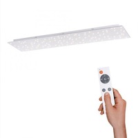 Dekorativní - LD 14672-55 SPARKLE LED stropní svítidlo hranaté v barvě oceli s hvězdným nebem a nastavitelou barvou světla 2700-5000K - LEUCHTEN DIREKT / JUST LIGHT