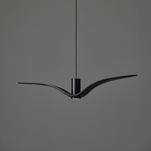 Dekorativní - BRO PC01111_009 Night Birds Exterior, závěsné svítidlo, 6,5W LED, šedé kouřové sklo / masiv / černý kabel, délka 78cm, IP54 - BROKIS A - foto 1