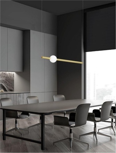 Podélná - NV 9054452 Závěsné svítidlo NEUTRON zlatý hliník a akryl LED 10W 230V 3000K IP20 - NOVA LUCE - foto 1