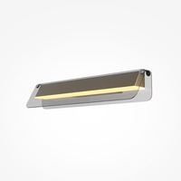 Podélná - M MOD296WL-L10BS3K Nástěnné svítidlo Flat 3000K 10W teplá bílá 1150lm černá/ mosaz kov - MAYTONI