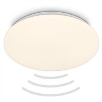 Kruhová - BRILO 3828016 Walk LED stropní svítidlo IP54, 3m dosah čidla, pohybové čidlo, bílé - BRILO