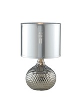 Stolní lampy dekorační - FAN I-PULSAR/L 35 SILVER Stolní lampa Lumetto Pulsar stříbrná, patice E27+E14, 22 x 22 x 35 cm - FANEUROPE