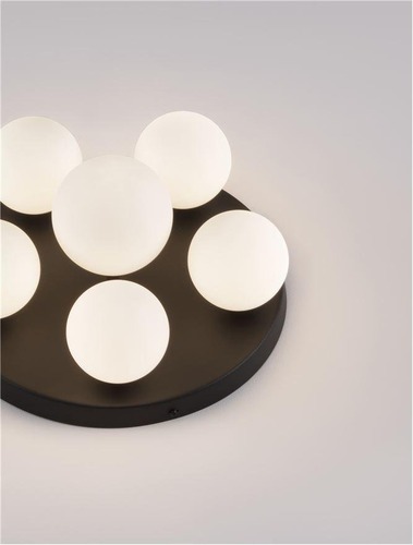 Dekorativní - NV 9080129 Stropní svítidlo EDEM černý hliník opálové sklo G9 6x5W 220V IP20 bez žárovky IP20 - NOVA LUCE - foto 1