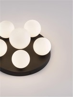 Dekorativní - NV 9080129 Stropní svítidlo EDEM černý hliník opálové sklo G9 6x5W 220V IP20 bez žárovky IP20 - NOVA LUCE
