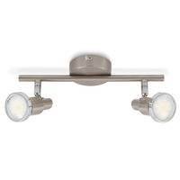 Bodová - BRILO 2991-022B Bodové svítidlo 27,5 cm 2xGU10 6W 500lm matný nikl - BRILO
