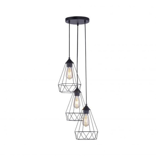 Vícečetná - LD 15890-18 SKELETTON Závěsné svítidlo v černé barvě se třemi závěsy v moderním retro stylu - LEUCHTEN DIREKT / JUST LIGHT - foto 1