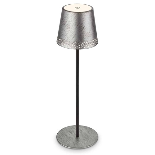 Na stůl - BRILO 7438-214 LED nabíjecí stolní lampa 38 cm 2,6W 280lm antická stříbrná - BRILO - foto 1