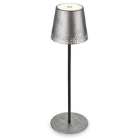 Na stůl - BRILO 7438-214 LED nabíjecí stolní lampa 38 cm 2,6W 280lm antická stříbrná - BRILO