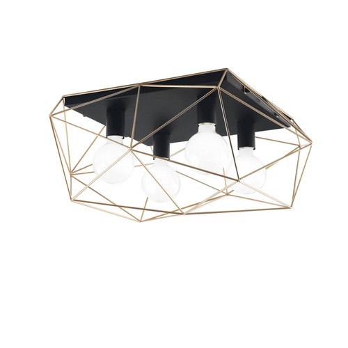 Dekorativní - FAN I-ABRAXAS-PL4 ORO Stropní svítidlo Abraxas, černá/zlatá, 4 x E27, 41,7 x 40 x 26,5 cm - FANEUROPE - foto 1