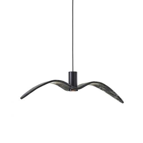 Dekorativní - BRO PC01112_003 Night Birds Exterior, závěsné svítidlo, 6,5W LED, šedé kouřové sklo BROKISGLASS / černý elox / kabel černý, délka 73cm, IP54 - BROKIS - foto 1