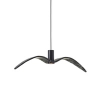 Dekorativní - BRO PC01112_003 Night Birds Exterior, závěsné svítidlo, 6,5W LED, šedé kouřové sklo BROKISGLASS / černý elox / kabel černý, délka 73cm, IP54 - BROKIS