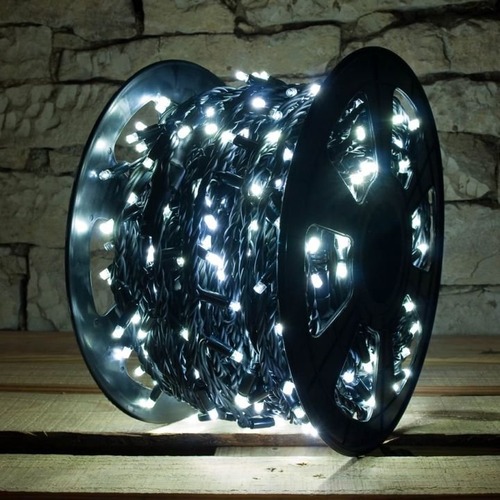 Venkovní řetězy - DLED SFNX1110 LED světelný řetěz - 100m, ledově bílá s FLASH, 1000 diod, IP67 - foto 1