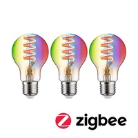 E27 - P 29163 Filament 230V Smart Home Zigbee 3.0 LED žárovka E27 3x6,3W RGBW+ stmívatelné zlatá - PAULMANN