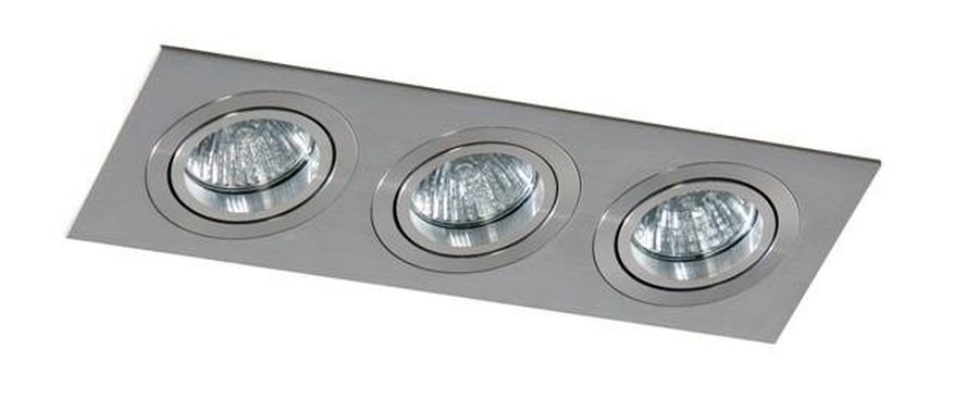Hranatá - AZZ AZ2441 Stropní bodové zápustné svítidlo Azzardo Caro 3 Square aluminium AZ2441 GU10 3x40W IP20 25,6cm hliníkové - AZZARDO - foto 1