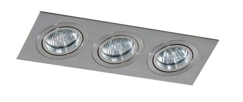 Hranatá - AZZ AZ2441 Stropní bodové zápustné svítidlo Azzardo Caro 3 Square aluminium AZ2441 GU10 3x40W IP20 25,6cm hliníkové - AZZARDO