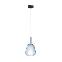 Dekorativní - FAN I-PIREX-S18-BLU Závěsné skleněné svítidlo PIREX akvamarínové s kabelem a spojkou 18x31 cm - FANEUROPE