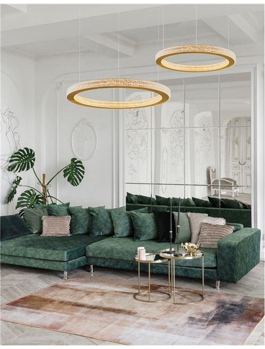 Kruhová - NV 9285610 Závěsné svítidlo FIORE antický zlatý mosazný hliník a akryl LED 60W 230V 3000K IP20 stmívatelné - NOVA LUCE - foto 1