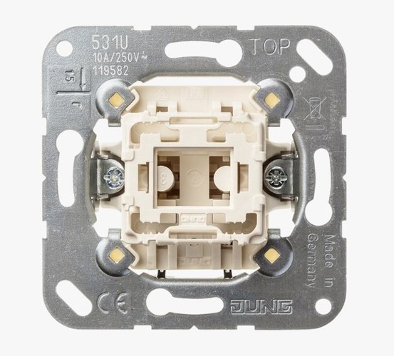 Vypínače a zásuvky - JU 531U Tlačítko / strojek 1-násobný - JUNG - foto 1