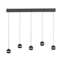 Vícečetná - LD 14993-18 Kolekce Schöner Wohnen LED závěsné svítidlo černé, 5-ramenné, nastavitelná výška, krokově stmívatelné, 3000K - JUST LIGHT