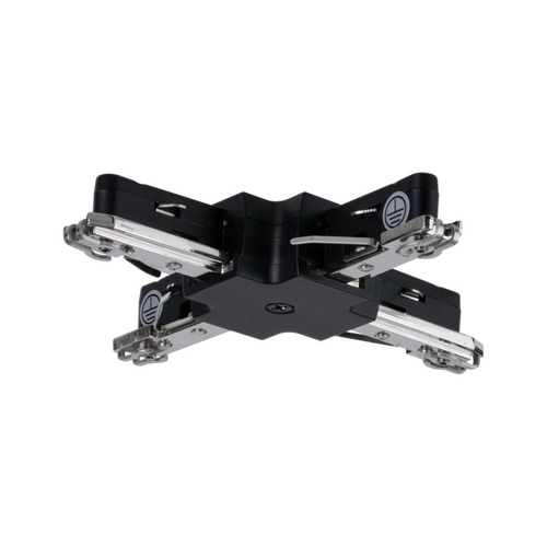 Lišty a příslušenství - P 96908 URail X-spojka nevýklopné černá mat 230V umělá hmota/kov - PAULMANN - foto 1