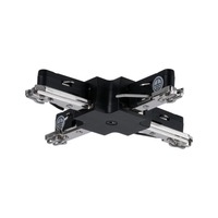 Lišty a příslušenství - P 96908 URail X-spojka nevýklopné černá mat 230V umělá hmota/kov - PAULMANN