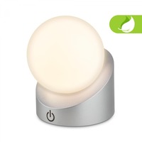 Stolní lampy dekorační - BRILO 7561014 Sora Mini LED stolní lampička bezdrátová IP54, stmívatelné, dotykový vypínač, matný chrom - BRILO