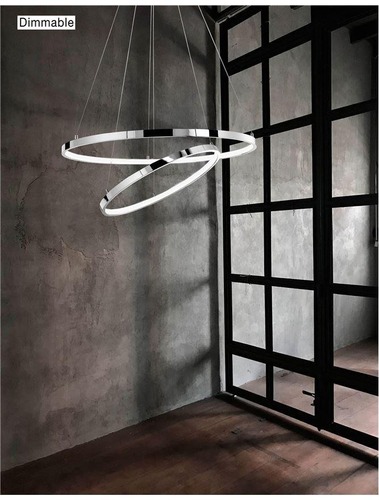 Kruhová - NV 17222003 D Závěsné svítidlo ARIA chromovaný hliník a akryl nastavitelné LED 85W 3000K IP20 stmívatelné - NOVA LUCE - foto 1