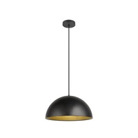 Polokoule - LA 1008536 FORCHINI M 40 závěsné svítidlo, E27, délka závěsu 150 cm, 1x max. 40 W, matná černá / matná zlatá - BIG WHITE (SLV)