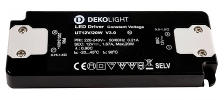 Stabilizované napětí - IMPR 862232 Deko-Light LED-napájení FLAT CV UT12V/20W konstantní napětí 0-1670 mA IP20 12V DC 20W