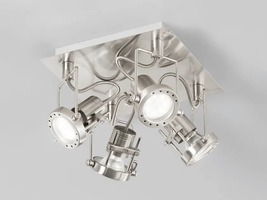 Bodová - FAN SPOT-TECHNO-PL4 Spotové svítidlo SPOT LED TECHNO nikl 4xGU10 LED 5 W 400 LM 2700 K 23x26x18 cm - FANEUROPE
