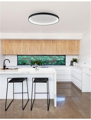 Kruhová - NV 9853676 Stropní svítidlo PERTINO černý hliník a akryl LED 48W 230V 3000K IP20 stmívatelné - NOVA LUCE - foto 1