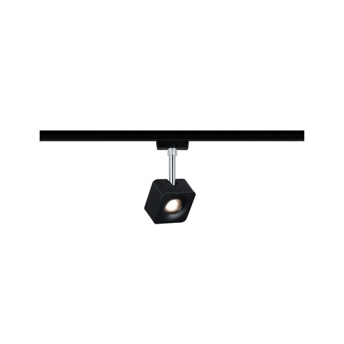 Svítidla - P 96923 VÝPRODEJ VZORKU URail LED-spot Cube 8W černá mat/chrom 2700K kov/umělá hmota stmívatelné - PAULMANN - foto 1