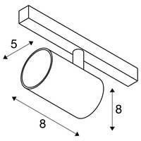 Lištové Magnetic SLV - LA 1006695 NUMINOS® XS 48V TRACK DALI spot, černý / chrom, 8,7W, 740lm, 4000K, CRI90, 55° - BIG WHITE (SLV)