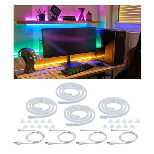 Dekorační - P 70558 Neon Colorflex USB Strip sada 4x1m 4x4,5W 5V růžová, oranžová, zelená, modrá - PAULMANN - foto 1