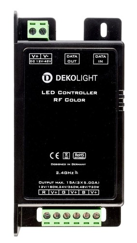 Ovladače pro vícebarevné LED pásky, RGB, RGBW - IMPR 843066 Deko-Light řídící jednotka RF Color 12/24/48V DC rádiovédálkové ovladání 3 CH - LIGHT IMPRESSIONS - foto 1