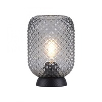 Stolní lampy dekorační - LD 14906-18 REISHI LED stolní lampa černá kouřové sklo šňůrový vypínač kruhové - LEUCHTEN DIREKT / JUST LIGHT