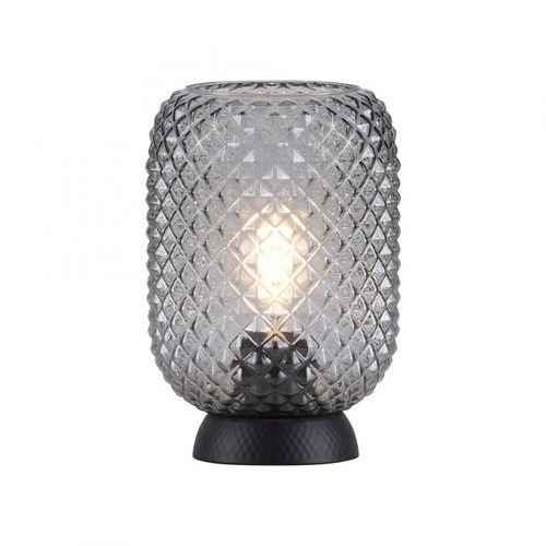Stolní lampy dekorační - LD 14906-18 REISHI LED stolní lampa černá kouřové sklo šňůrový vypínač kruhové - LEUCHTEN DIREKT / JUST LIGHT - foto 1