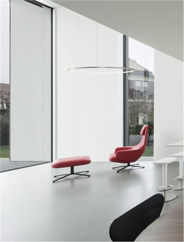 Kruhová - NV 9345611 Závěsné svítidlo TARQUIN šampaň stříbrný hliník a akryl LED 58W 230V 3000K IP20 stmívatelné - NOVA LUCE - foto 1